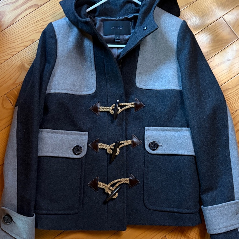 J. Crew Wool Colorblock Toggle Coat Jacket 0